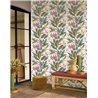 Papier peint tropical feuilles de ficus multicolore mat - Casadeco RIO 201814218