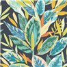 Tropical ficus-leaf wallpaper in blue matte - Casadeco RIO 201816641