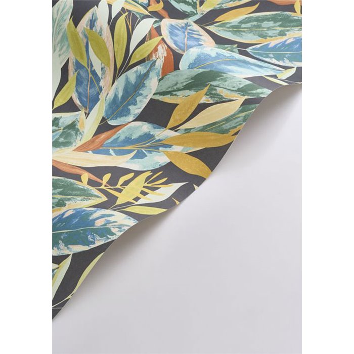 Tapete tropisch ficus-blätter blau matt - Casadeco RIO 201816641