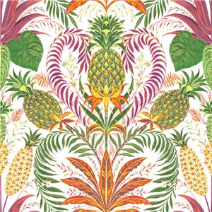 Tapete tropisch ananas und blumen schwarz matt - Casadeco RIO 201827910