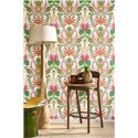 Tropical pineapple-and-flower wallpaper in multicolor matte - Casadeco RIO 201824497
