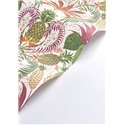 Casadeco|Tropical pineapple-and-flower wallpaper in multicolor matte|Rio