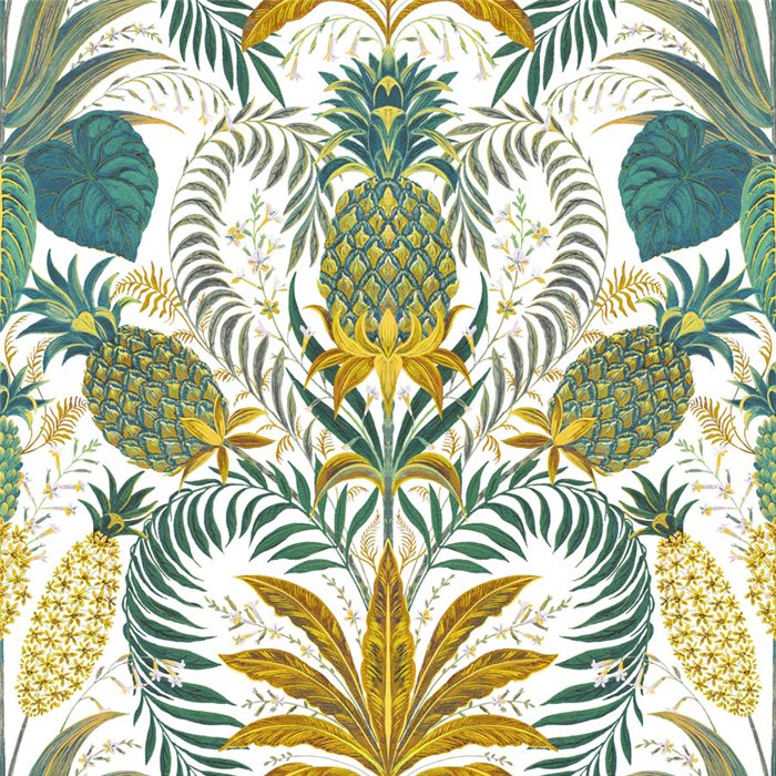 Tapete tropisch ananas und blumen grün matt - Casadeco RIO 201827203