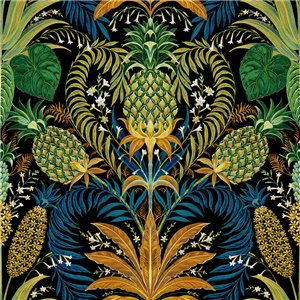 Papier peint tropical ananas et fleurs multicolore mat - Casadeco RIO 201824497