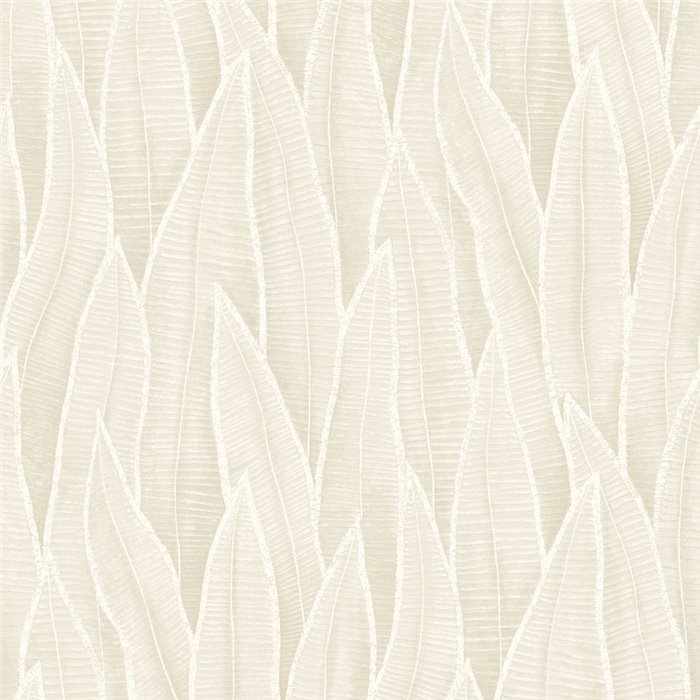 Papier peint floral grandes feuilles de sansevieria blanc - Casadeco RIO 201830155