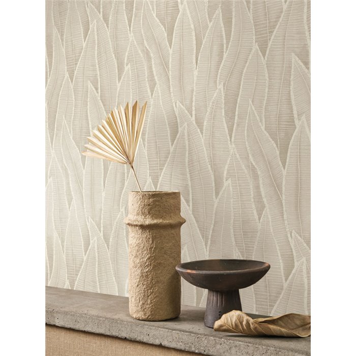 Tapete floral große sansevieria-blätter beige - Casadeco RIO 201831873