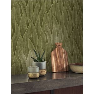 Floral sansevieria-large-leaf wallpaper in green - Casadeco RIO 201837914 2
