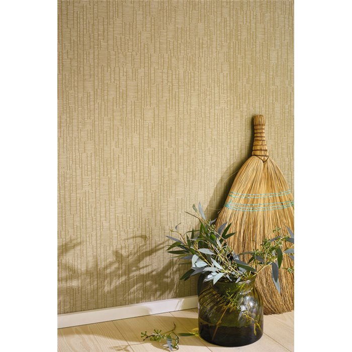 Casadeco|Modern chalk-stripe wallpaper in khaki|Rio