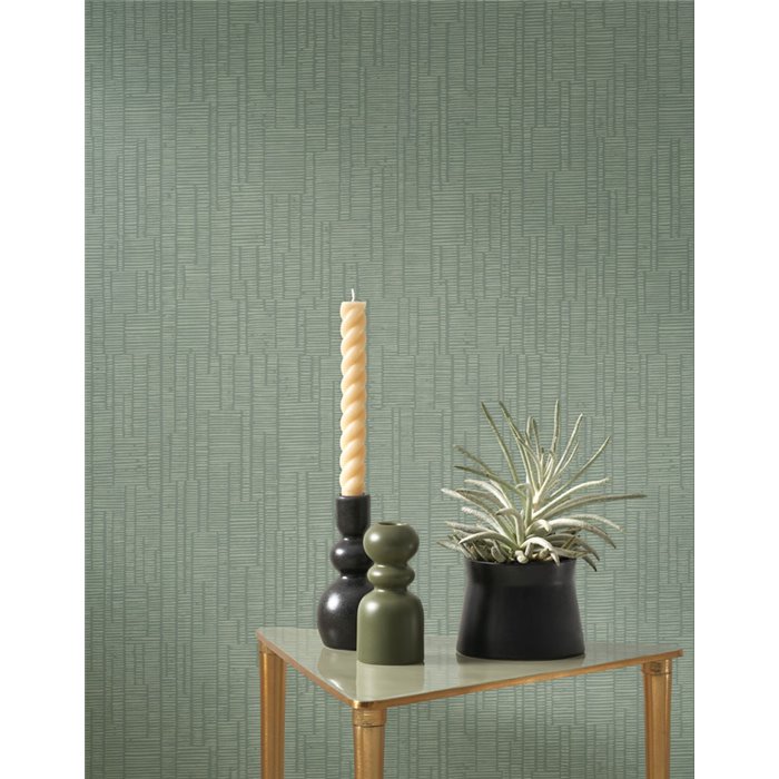 Casadeco|Modern chalk-stripe wallpaper in green|Rio