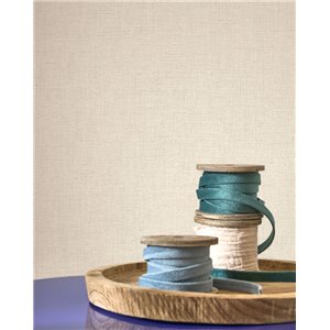 Linen wallpaper limestone beige - Casadeco Caractere 201171111 2