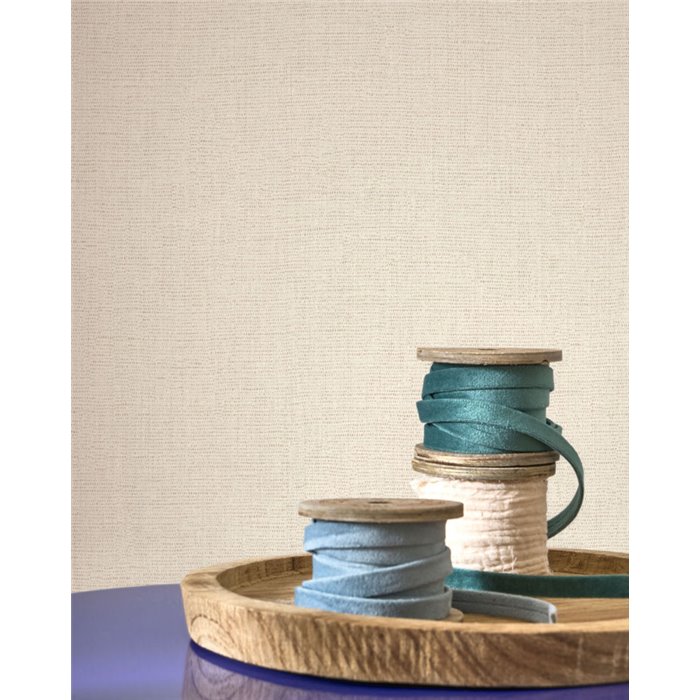 Papier peint lin blanc coton - Casadeco Caractere 201170202