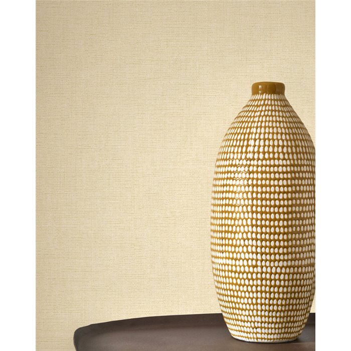 Papier peint lin beige vanille - Casadeco Caractere 201171122