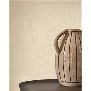 Leinentapete greige-beige - Casadeco Caractere 201171215 2