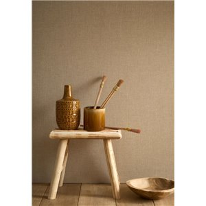 Casadeco|Papel pintado lino amarillo trigo|Imitacion Tela 2