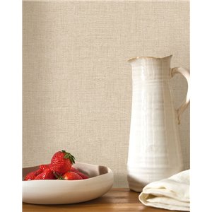 Leinentapete greige-beige - Casadeco Caractere 201171215 2