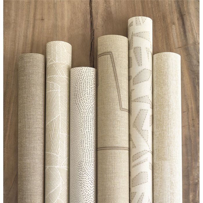 Papier peint lin beige taupe - Casadeco Caractere 201171505