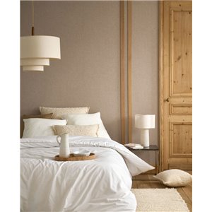 Leinentapete greige-beige - Casadeco Caractere 201171215 2