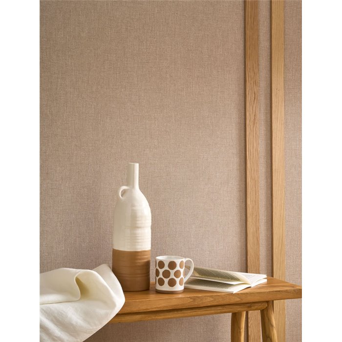 Linen wallpaper hemp beige - Casadeco Caractere 201171515