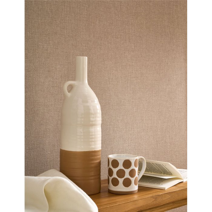 Papier peint lin beige chanvre - Casadeco Caractere 201171515