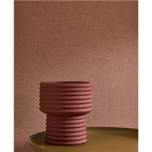 Casadeco|Papel pintado lino marrón cacao|Imitacion Tela 2