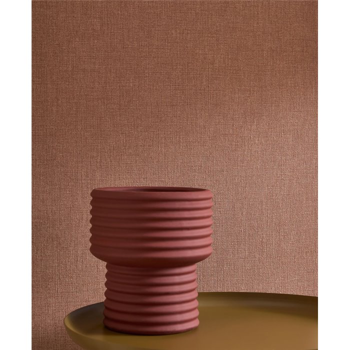 Papier peint lin marron moka - Casadeco Caractere 201172323