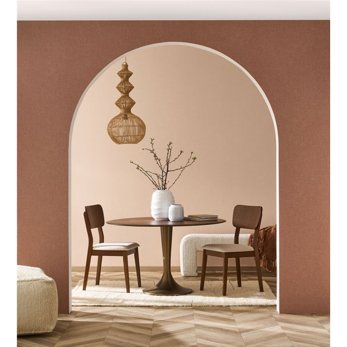 Linen wallpaper mocha brown - Casadeco Caractere 201172323