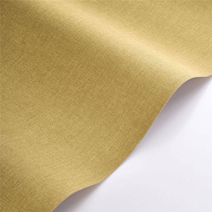 Casadeco|Papel pintado lino amarillo curry|Imitacion Tela