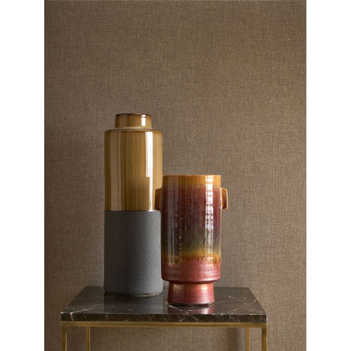 Leinentapete glacébraun - Casadeco Caractere 201172525