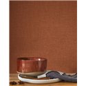 Casadeco|Papel pintado lino naranja óxido|Imitacion Tela