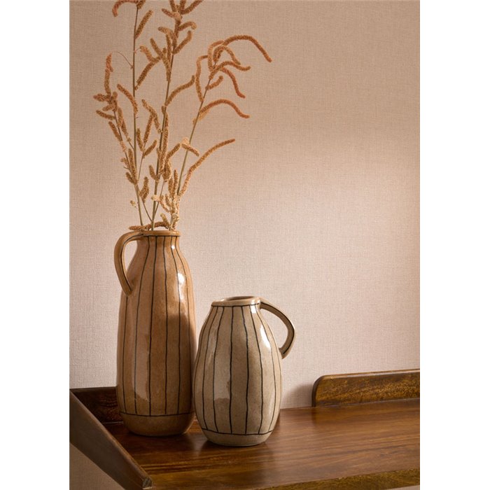 Papier peint lin rose blush - Casadeco Caractere 201174141