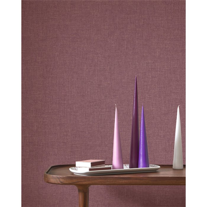 Papier peint lin violet aubergine - Casadeco Caractere 201175454