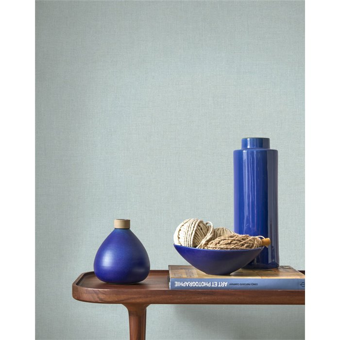 Casadeco|Linen wallpaper light blue|Fabric Imitation