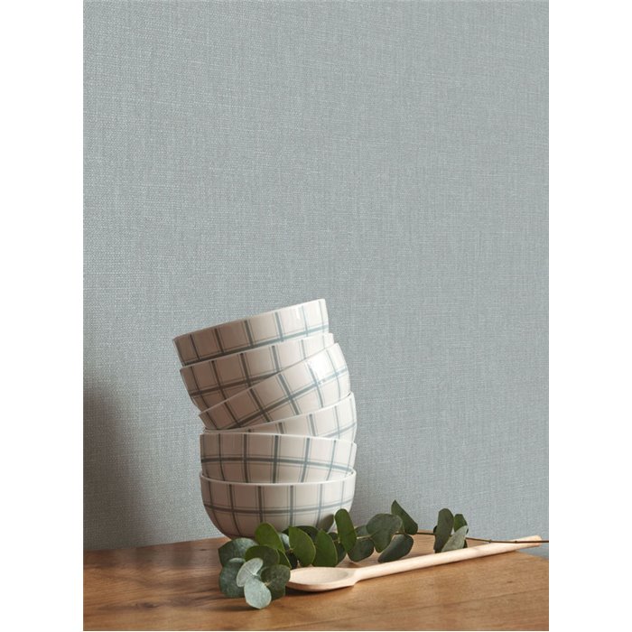 Casadeco|Linen wallpaper horizon blue|Fabric Imitation