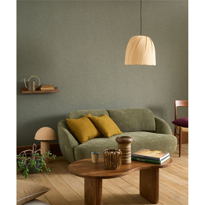Linen wallpaper Nile green - Casadeco Caractere 201177808
