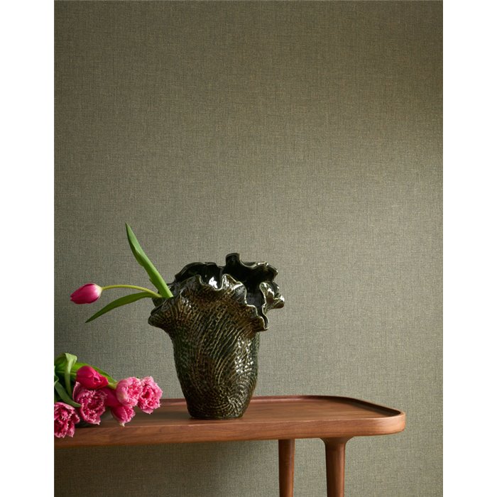 Linen wallpaper Nile green - Casadeco Caractere 201177808