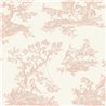 Papier peint Toile de Jouy classique blanc rose - Casadeco Les Belles Toiles de Jouy 201694114