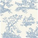 Casadeco|Classic Toile de Jouy wallpaper in white blue|Les Belles Toiles de Jouy