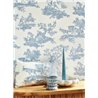 Classic Toile de Jouy wallpaper in white blue - Casadeco Les Belles Toiles de Jouy 201696202