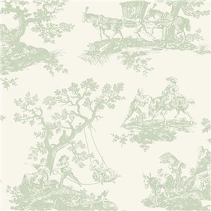 Classic Toile de Jouy wallpaper in white black - Casadeco Les Belles Toiles de Jouy 201699310