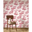 Papier peint Toile de Jouy classique blanc rouge - Casadeco Les Belles Toiles de Jouy 201698585