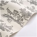 Papier peint Toile de Jouy classique blanc noir - Casadeco Les Belles Toiles de Jouy 201699310