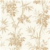 Papier peint classique floral bambou et roses blanc beige - Casadeco Les Belles Toiles de Jouy 201701303