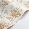 Classic floral bamboo and rose wallpaper in white beige - Casadeco Les Belles Toiles de Jouy 201701303
