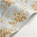 Tapete klassisch floral bambus und rosen blau - Casadeco Les Belles Toiles de Jouy 201706363