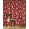 Classic floral bamboo and rose wallpaper in red - Casadeco Les Belles Toiles de Jouy 201708778