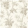Classic floral bamboo and rose wallpaper in white grey - Casadeco Les Belles Toiles de Jouy 201709339