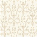 Papier peint baroque floral ornemental blanc beige - Casadeco Les Belles Toiles de Jouy 201711111