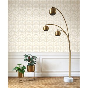 Papier peint baroque floral ornemental jaune - Casadeco Les Belles Toiles de Jouy 201712404 2