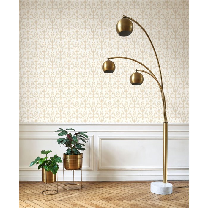 Tapete barock floral ornamental weiß beige - Casadeco Les Belles Toiles de Jouy 201711111