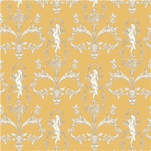 Papier peint baroque floral ornemental vert - Casadeco Les Belles Toiles de Jouy 201717373